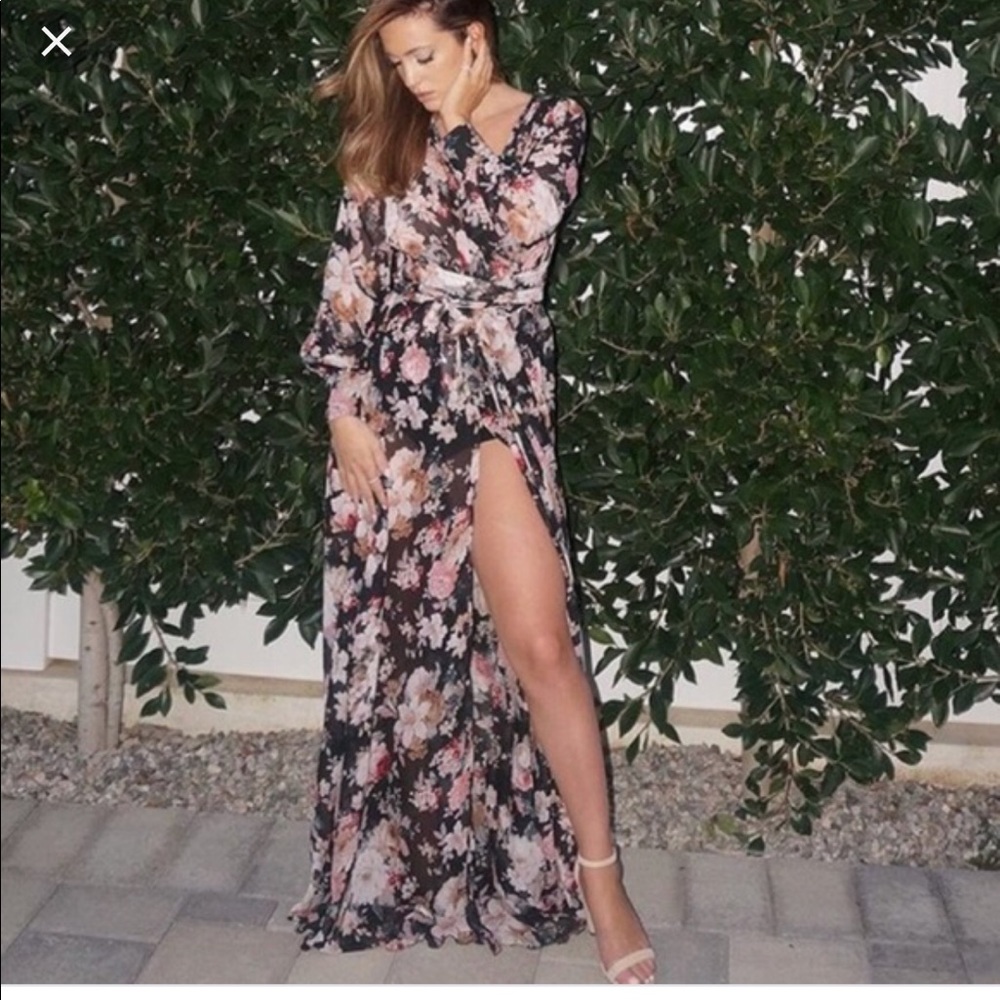 Naked wardrobe blue floral maxi
